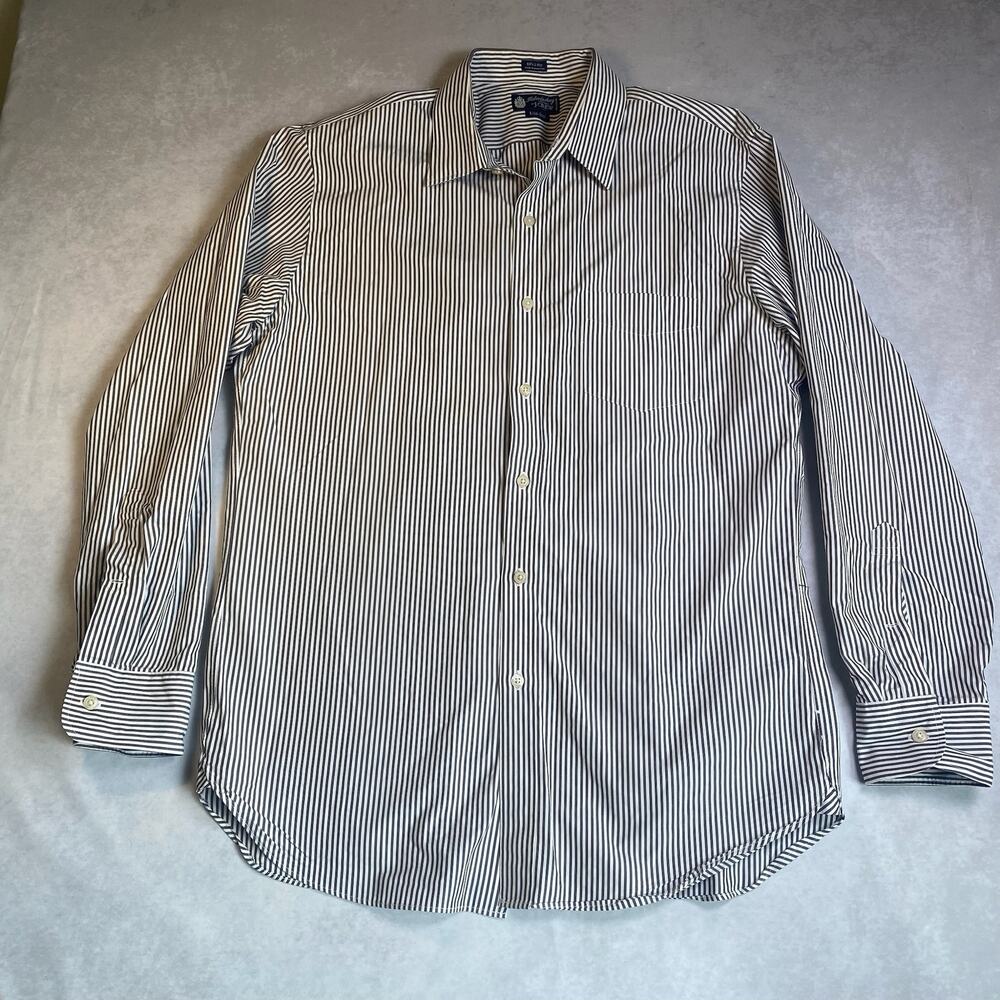 J CREW Haberdashery 80's 2-ply Mens Large 16-16 1/2 Long Sleeve Button Up Shirt